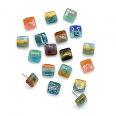 Dunitz & Co Square Stud Assorted Glass Earrings