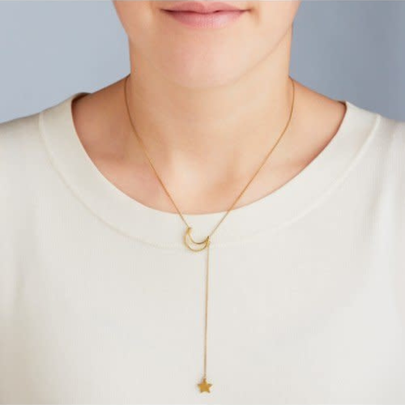 Ten Thousand Villages Star Catcher Necklace with Crescent Moon