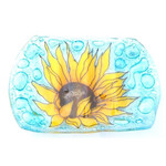 PamPeana Sunflower Fused Glass Soap Dish