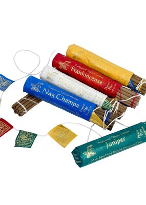 DZI Handmade Tibetan Spice Incense with Prayer Flags