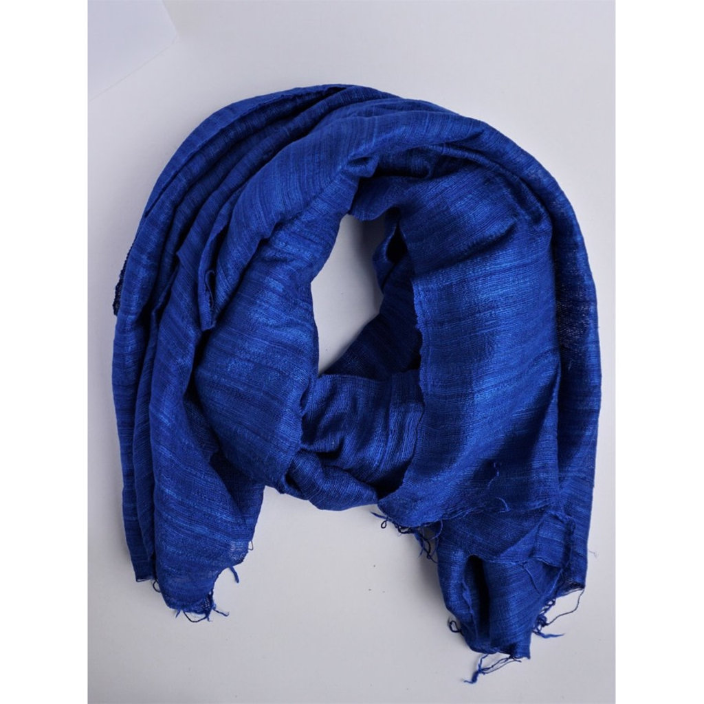 blue silk scarf