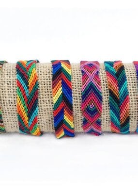 Lucia's Imports Wide Silk Multicolor Friendship Bracelet