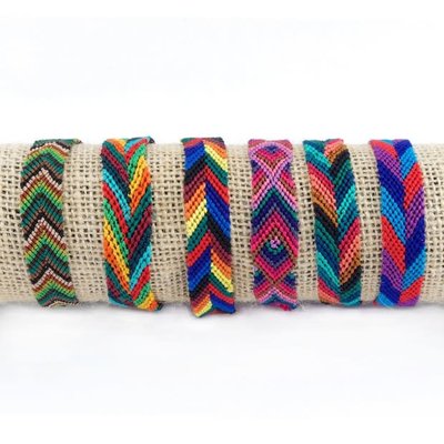 Lucia's Imports Wide Silk Multicolor Friendship Bracelet