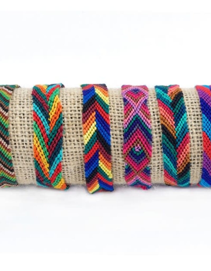 Lucia's Imports Wide Silk Multicolor Friendship Bracelet