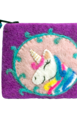 DZI Handmade Unicorn Felt Coin Purse