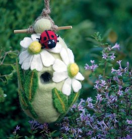 DZI Handmade Ladybug Wool Felt Birdhouse