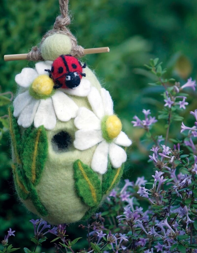 DZI Handmade Ladybug Wool Felt Birdhouse