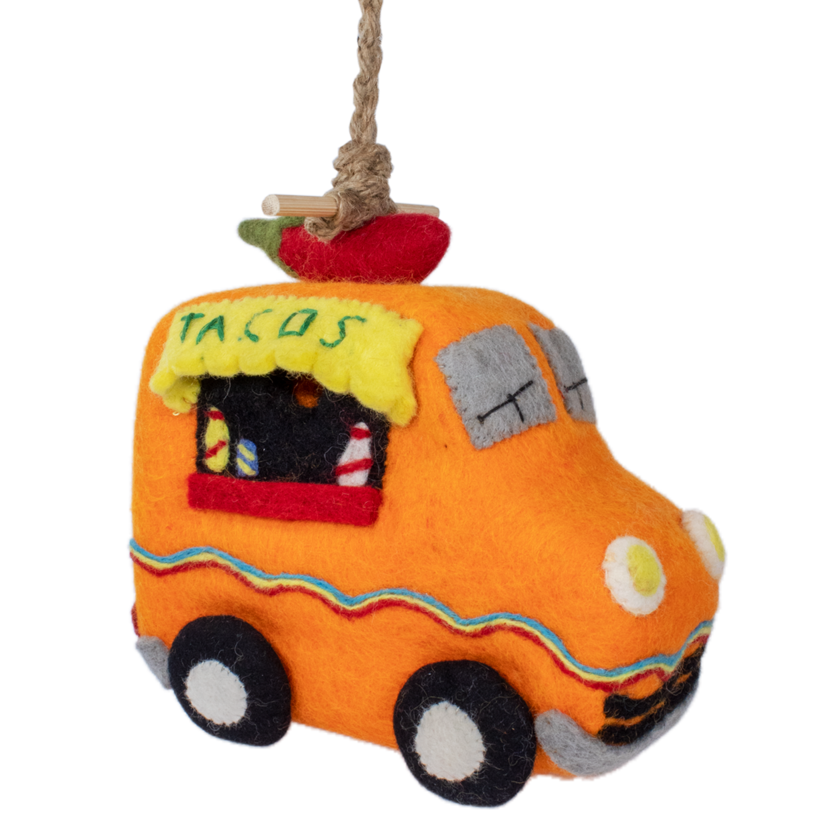 DZI Handmade Taco Truck Wool Felt Birdhouse
