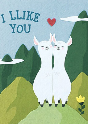 Good Paper Llike You Llamas Love Card