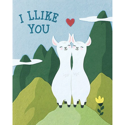 Good Paper Llike You Llamas Love Card