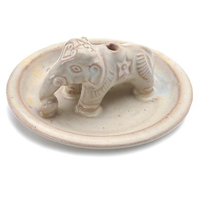 DZI Handmade Ceramic Elephant Incense Burner