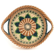 Mayan Hands Chumil Pine Needle & Wild Grass Basket Green