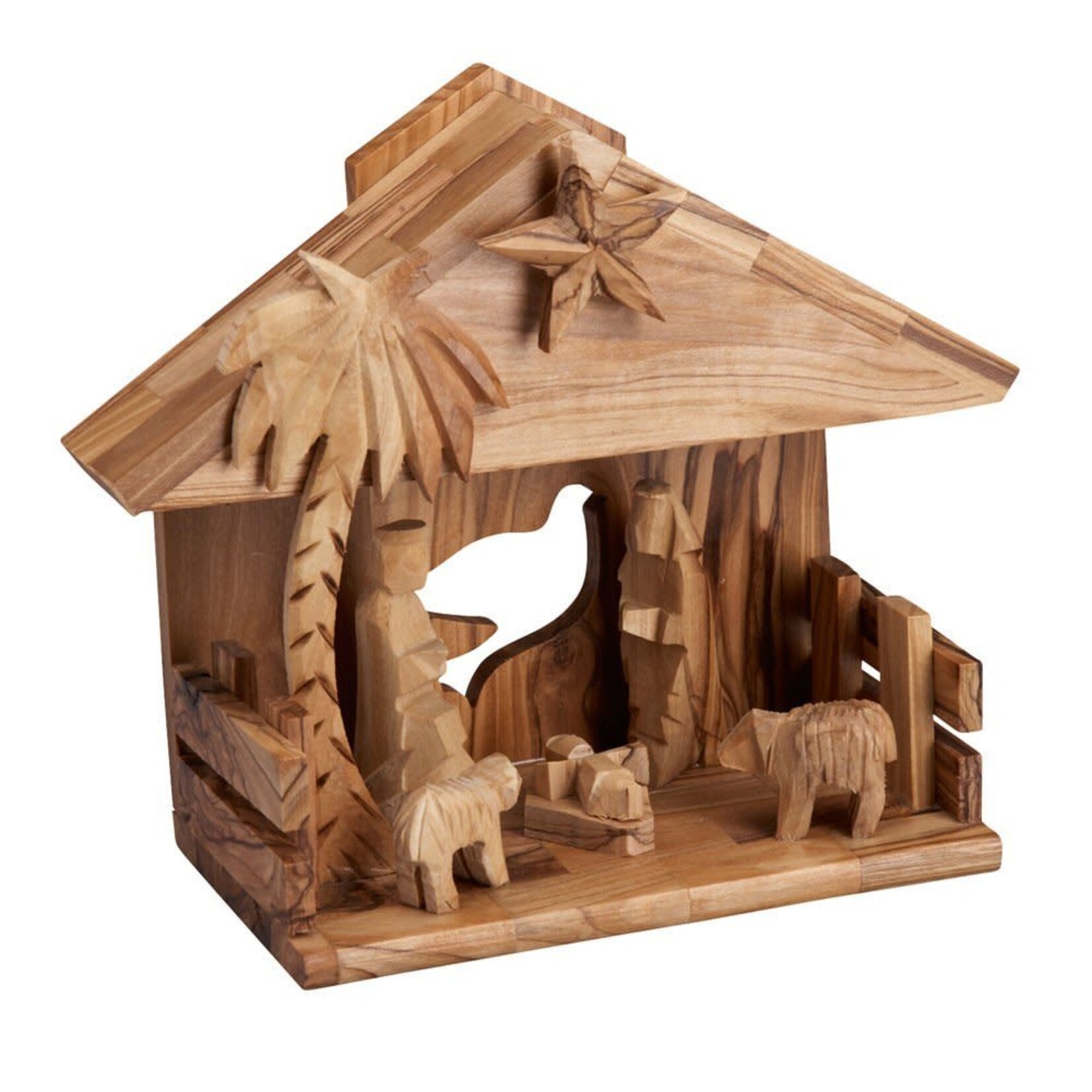 Ten Thousand Villages Music Box Olive Wood Nativity