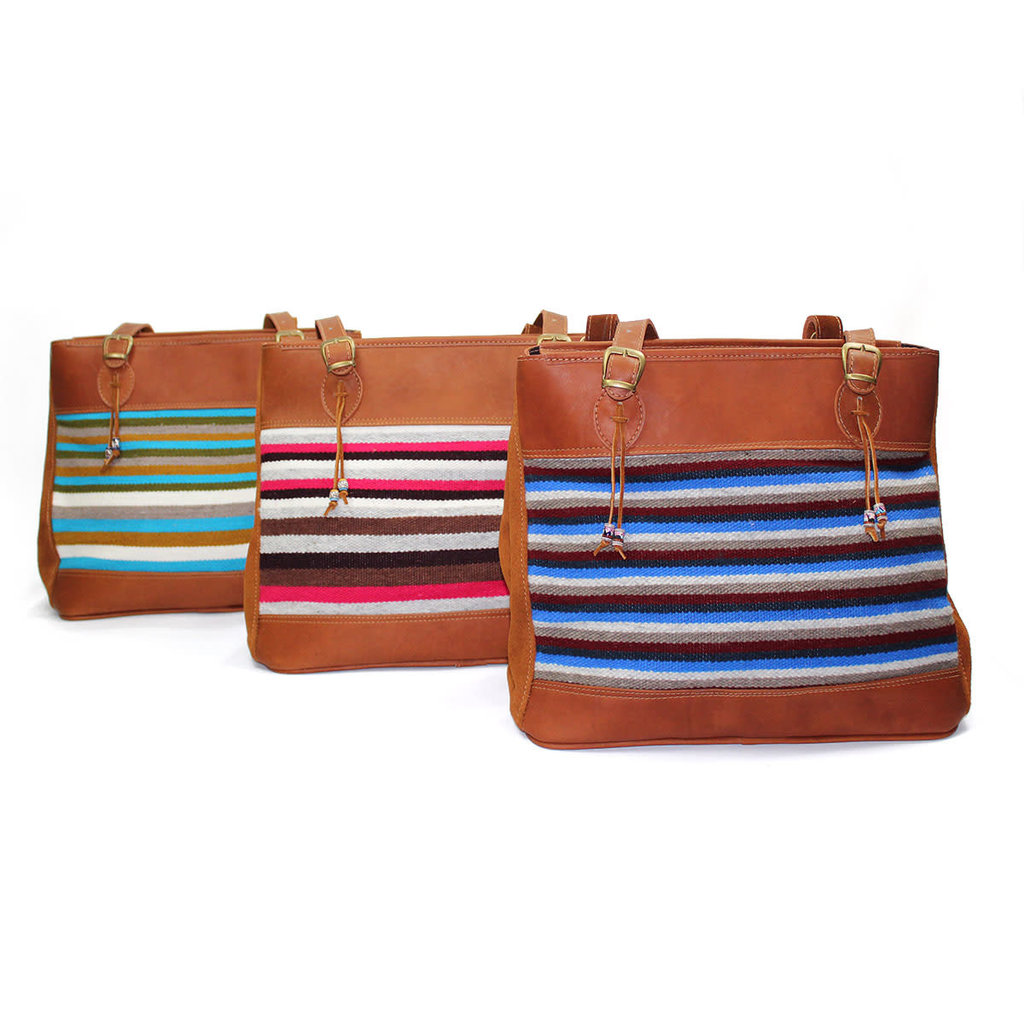 Minga Imports Victoria Leather & Wool Bag