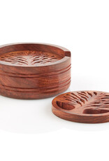 Serrv Tree of Life Shesham Wood Coasters (Set of 4)
