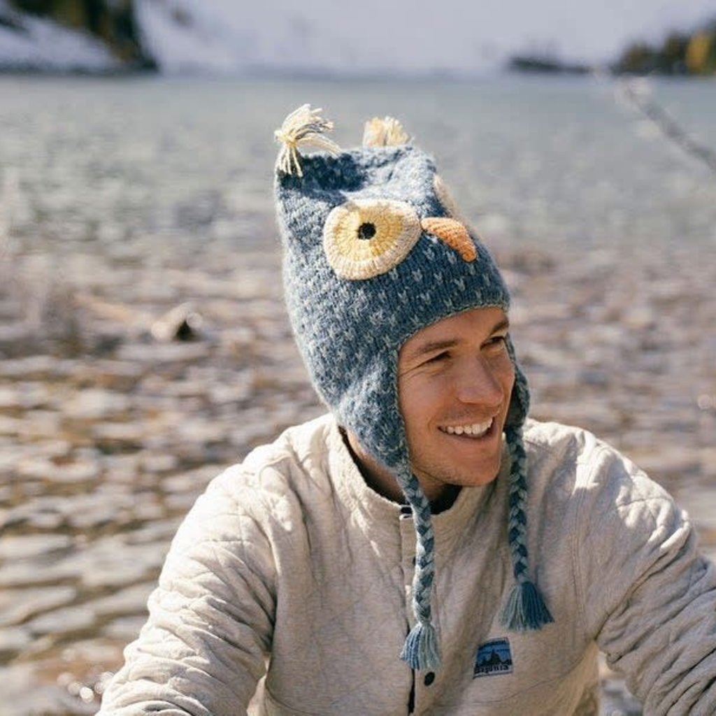 Andes Gifts Adult Animal Hat: Grey Owl
