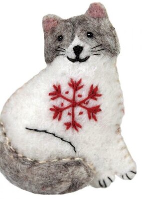 DZI Handmade Snowflake Ragamuffin Kitty Ornament