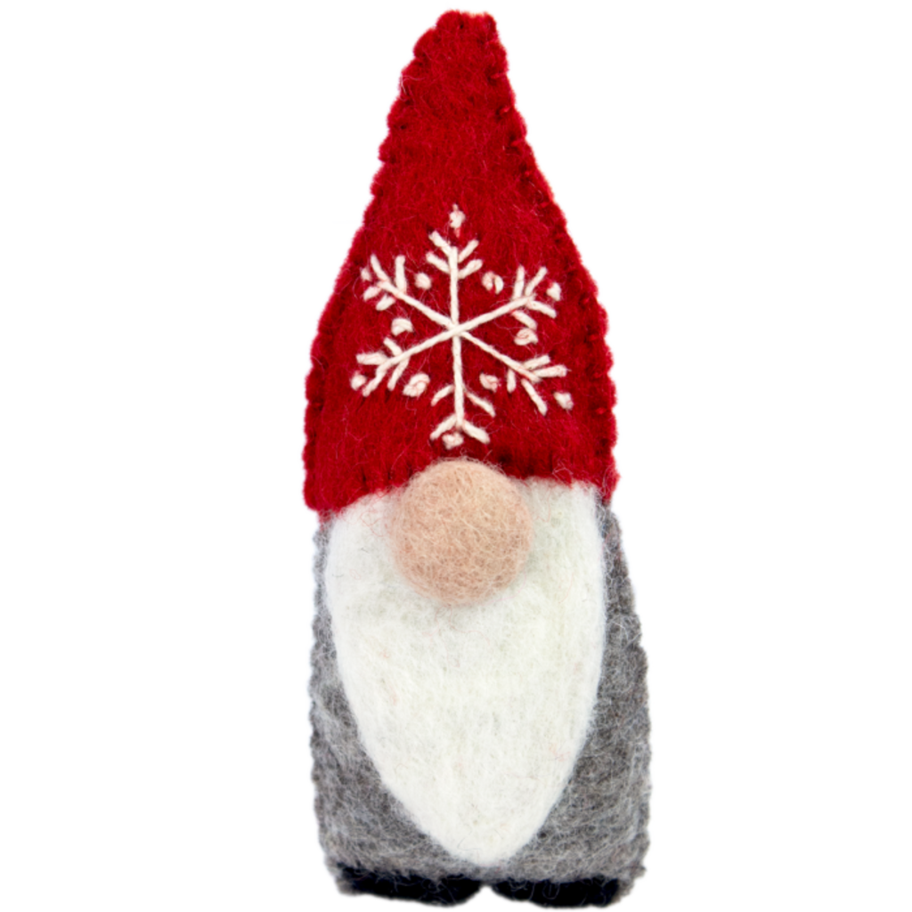 DZI Handmade Snowflake Gnome Ornament