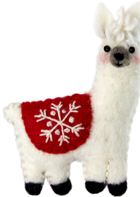 DZI Handmade Snowflake Llama Ornament