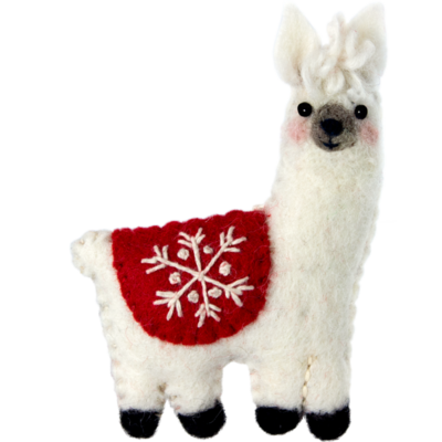 DZI Handmade Snowflake Llama Ornament