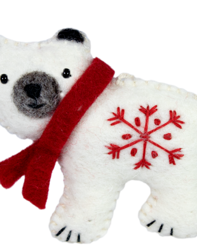 DZI Handmade Snowflake Polar Bear Ornament