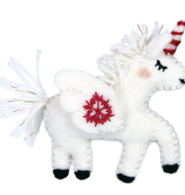 DZI Handmade Snowflake Unicorn Ornament