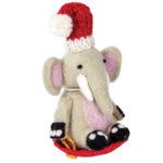 DZI Handmade Sledding Elephant Ornament