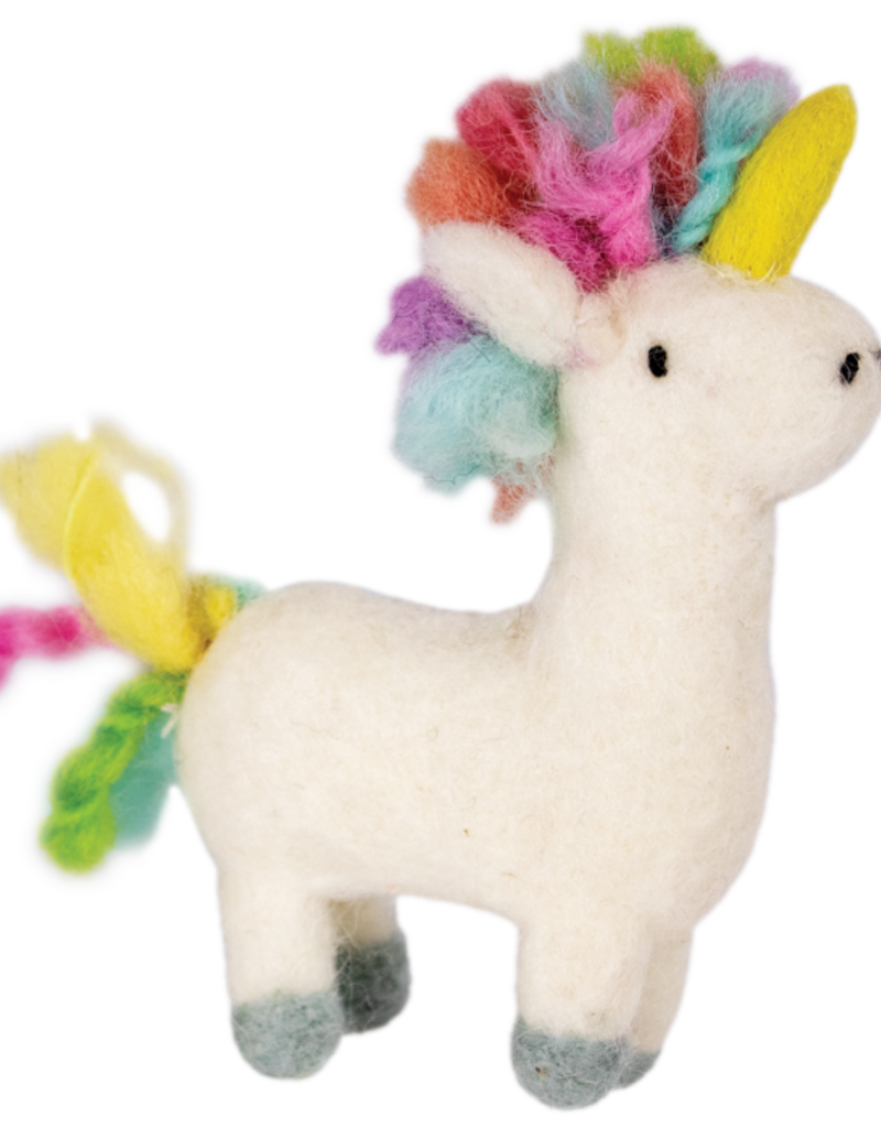 DZI Handmade Rainbow Unicorn Ornament