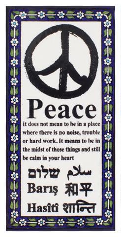 peace ceramic wall art