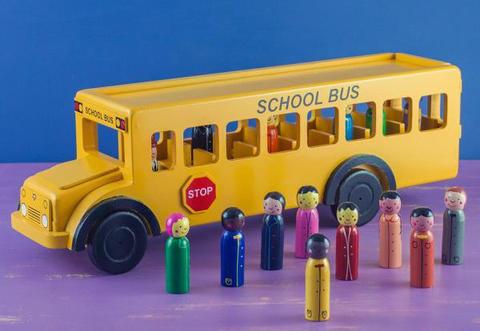 school bus and children toy