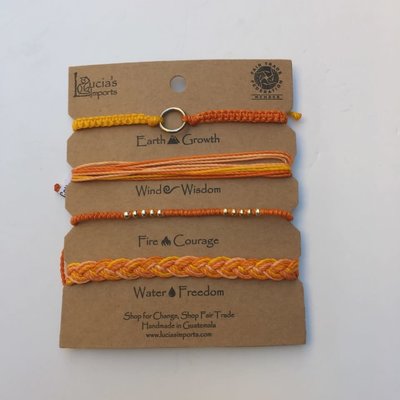 Lucia's Imports Elements Bracelet Peach Set