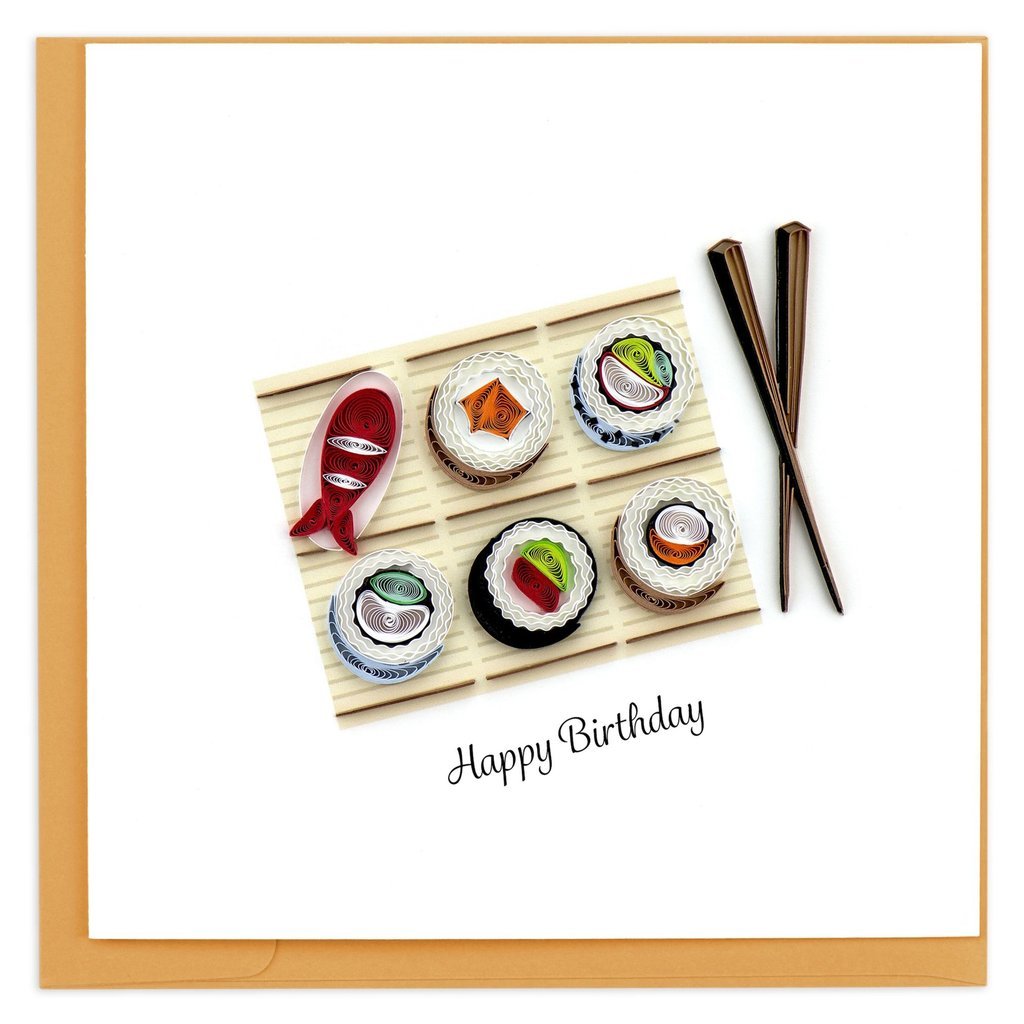 Quilling Card Birthday Sushi Quilled Card