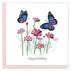 Quilling Card Flowers & Butterflies Quilled Birthday Card