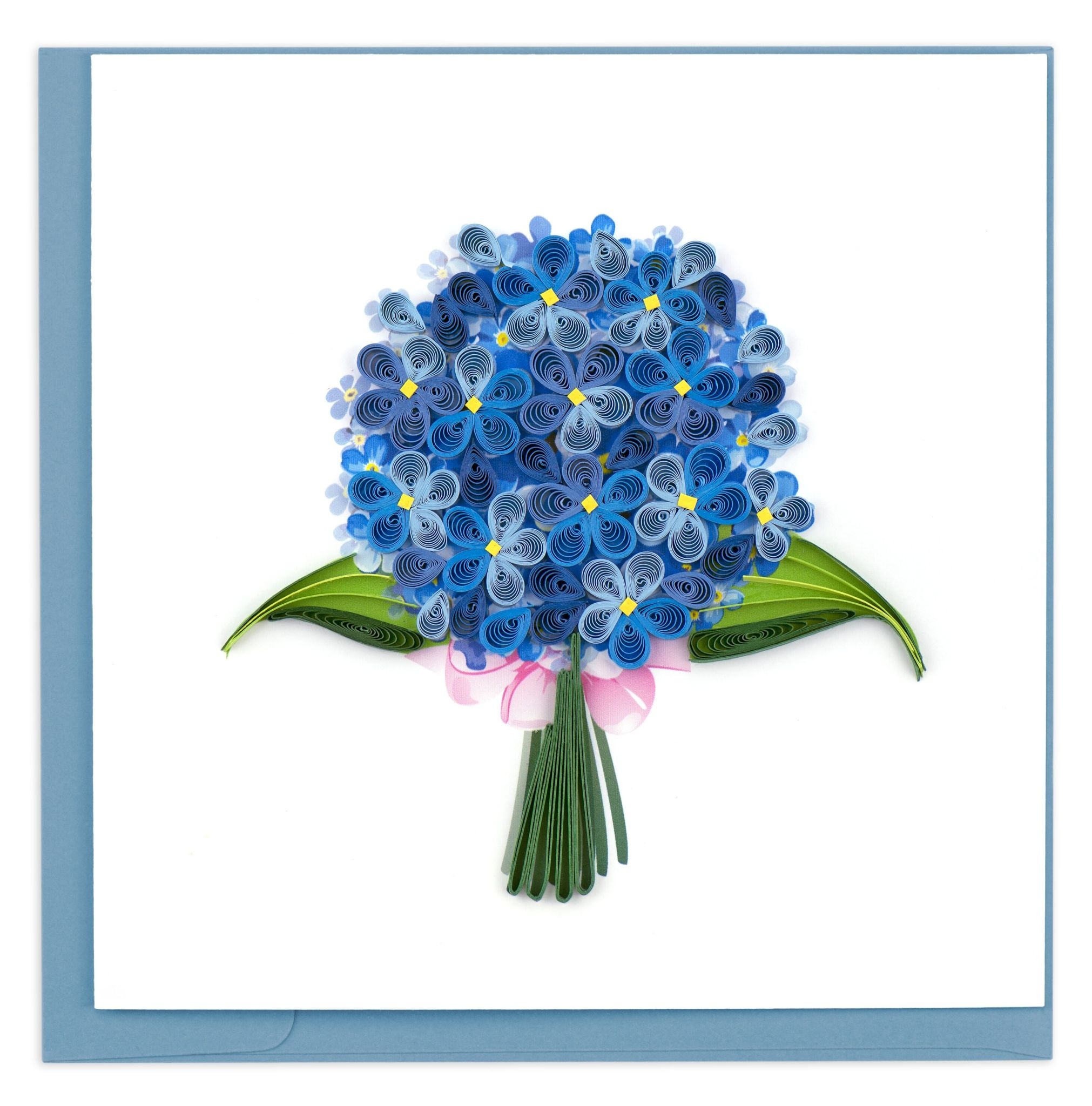Blue Hydrangea Quilled Card - Global Gifts