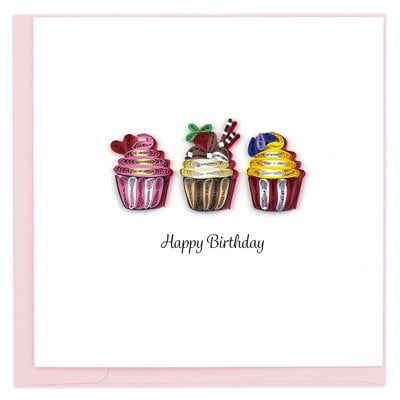 Quilling Card Birthday Cupcakes Quilled Card
