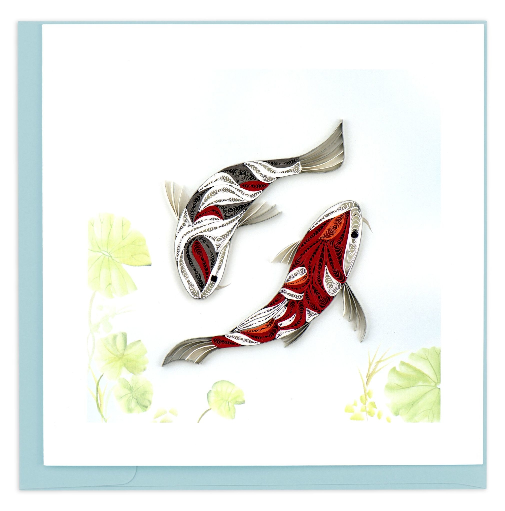 Two Koi Fish Quilled Card Global Gifts