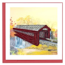 Quilling Card Covered Bridge Quilled Card