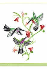 Quilling Card Hummingbird Trio Quilled Card