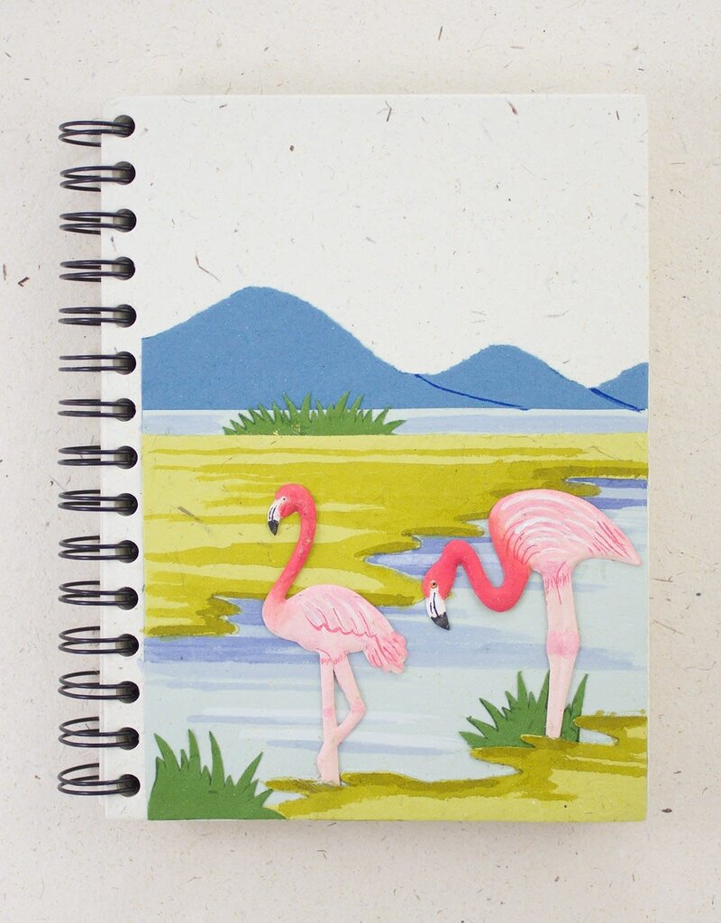 Mr Ellie Pooh Large Pink Flamingos Journal