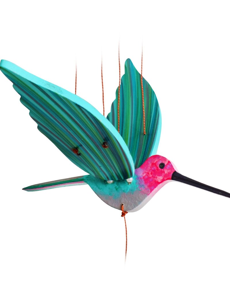Tulia's Artisan Gallery Flying Mobile: Pink Anna's Hummingbird