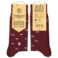 Conscious Step Socks that Save Dogs: Maroon