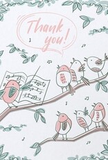 Good Paper Bird Chorus Thank You Card