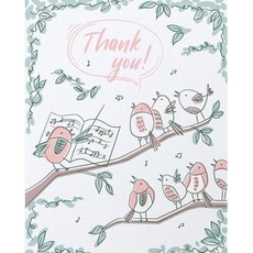 Good Paper Bird Chorus Thank You Card