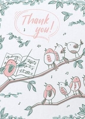 Good Paper Bird Chorus Thank You Card