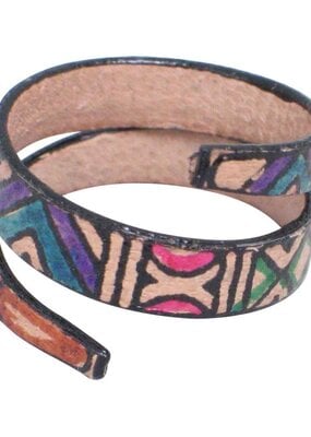 Ten Thousand Villages Geometric Leather Wrap Ring