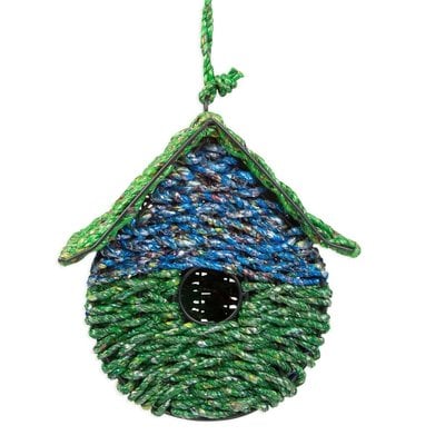 Ten Thousand Villages Home Sweet Home Recycled Candy Wrapper Birdhouse