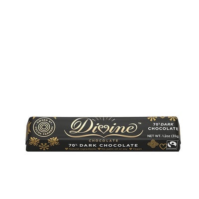 Divine Chocolate 70% Dark Chocolate Small Bar 1.2oz