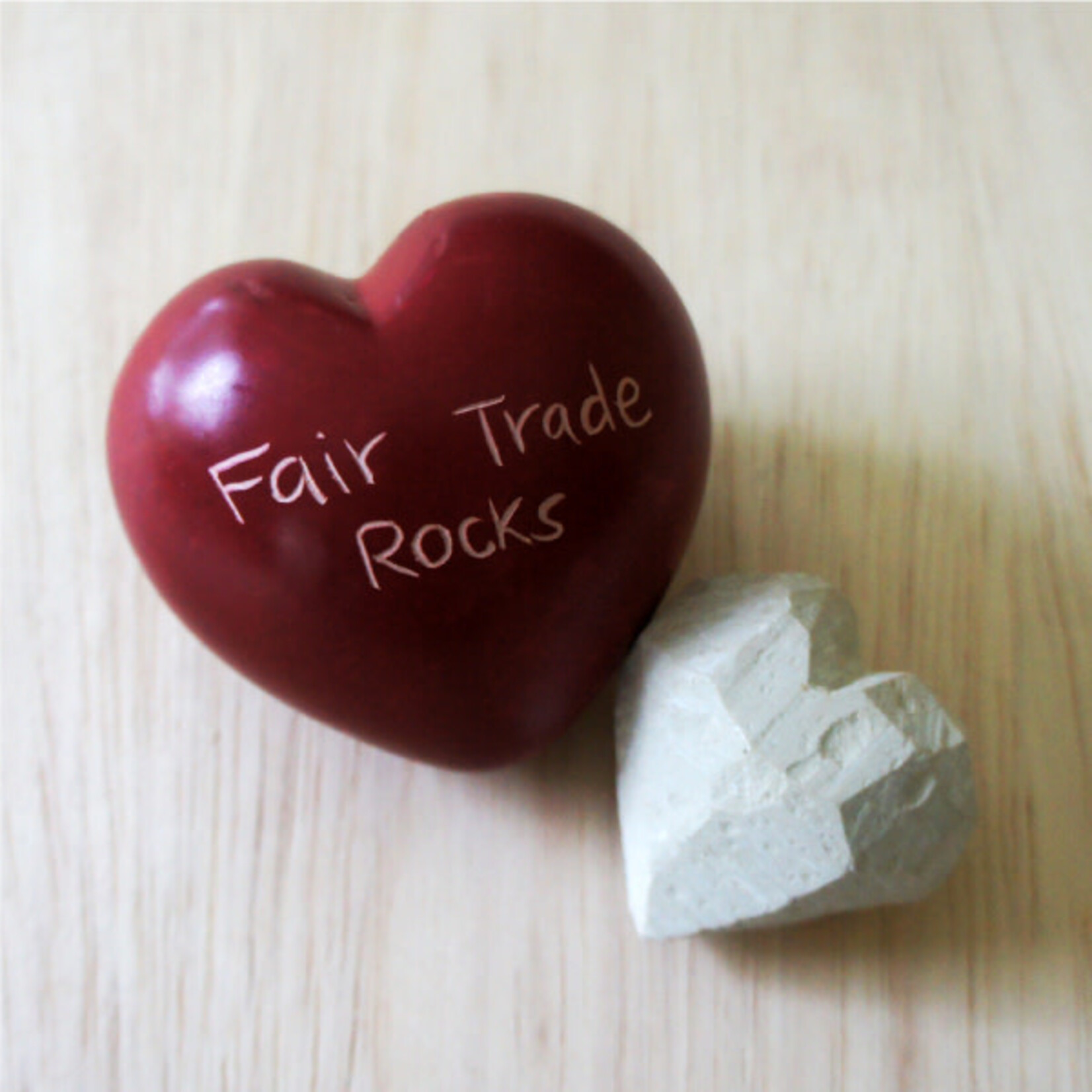 Venture Imports Soapstone Heart Paperweight Hand Carved