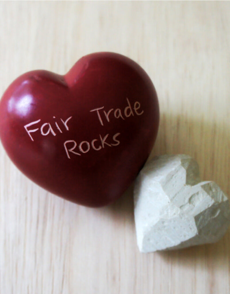 Venture Imports Soapstone Heart Paperweight Hand Carved