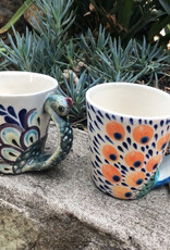 Lucia's Imports Hand-Painted Ceramic Mug: Peacock